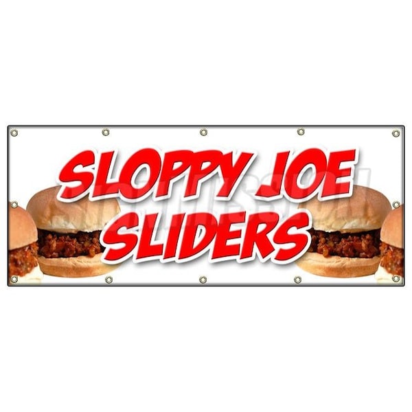 Signmission SLOPPY JOE SLIDERSBANNER SIGN beef chicken bun homemade food lunch eat B-120 Sloppy Joe Sliders - main